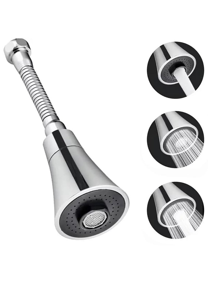 Sweet seven Swivel Faucet Aerator - 360-degree Rotating Sprayer, Flexible Water Extender, Rotatable Nozzle with 3 Water Outlet Types for Kitchen Sink, Bathroom, Bathtub - Image 1