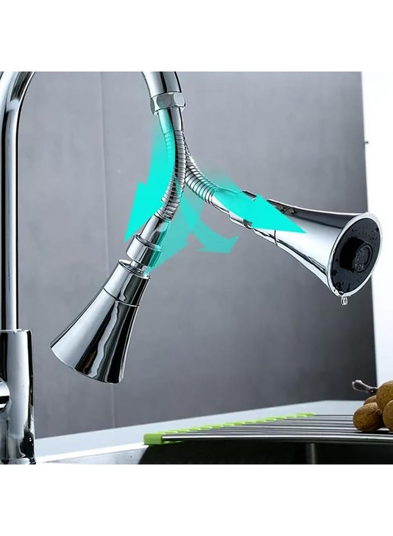 Sweet seven Swivel Faucet Aerator - 360-degree Rotating Sprayer, Flexible Water Extender, Rotatable Nozzle with 3 Water Outlet Types for Kitchen Sink, Bathroom, Bathtub - Image 3