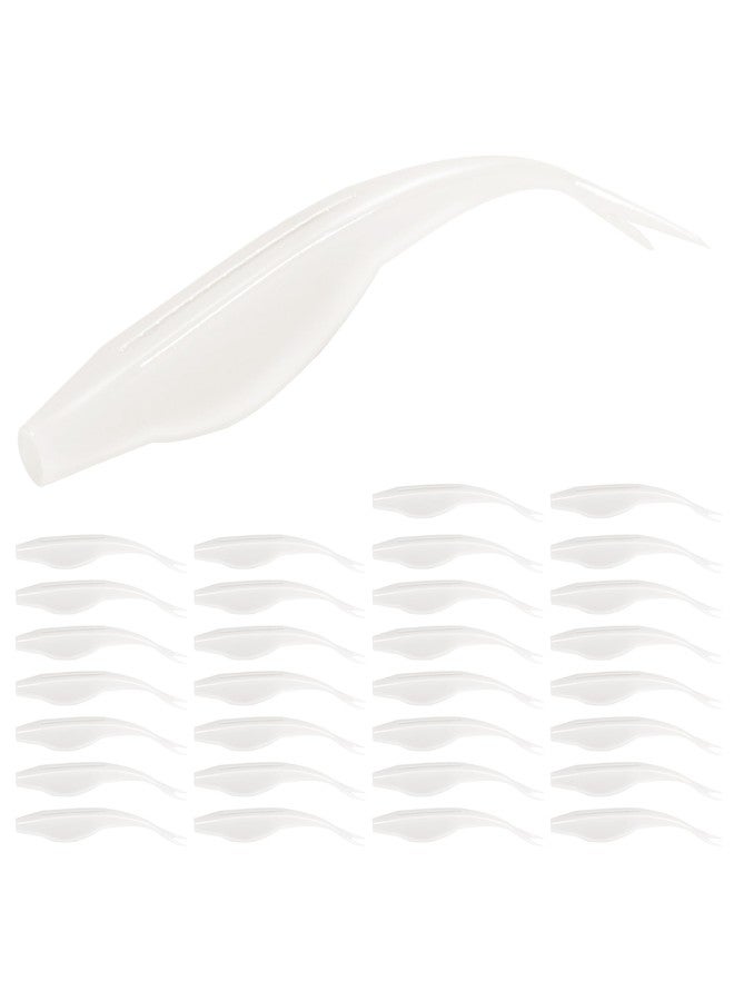 Probite Fork Tail Soft Lures - Realistic Wavy Tail Soft Bait Grub Swimbaits for Saltwater & Freshwater - Perfect for Bass, Trout, Crappie & More (5 inch,30pcs,Albino) - Image 1