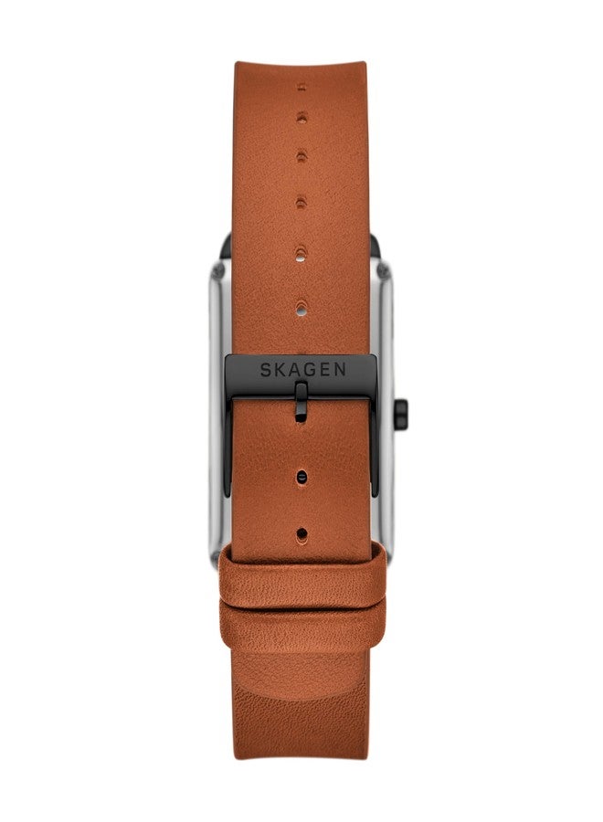 Skagen Men's Hagen Three-Hand Brown Leather Band Watch (Model: SKW6929), Brown, Minimalist - Image 2
