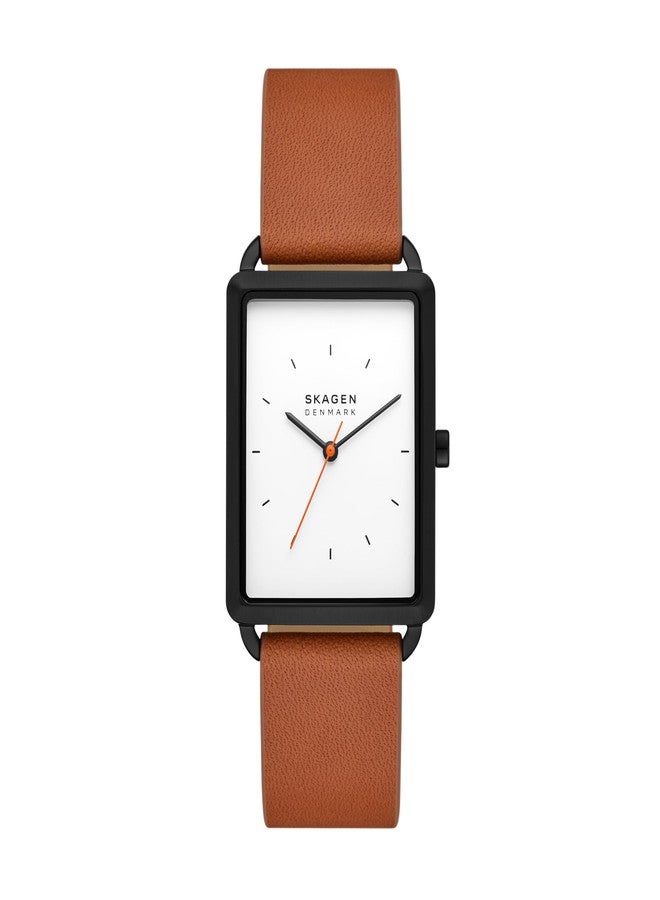 Skagen Men's Hagen Three-Hand Brown Leather Band Watch (Model: SKW6929), Brown, Minimalist - Image 1