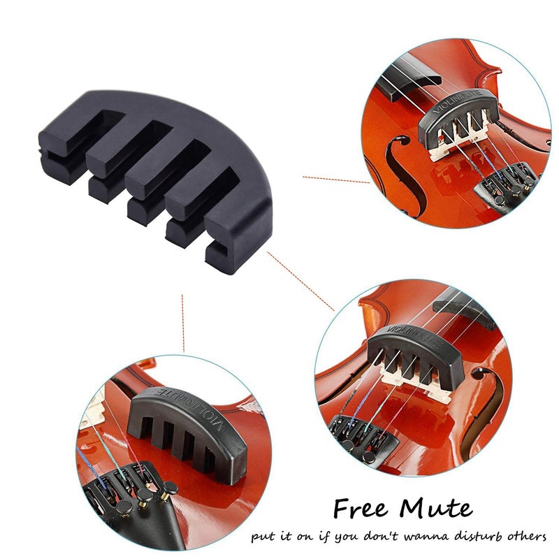 SUEWIO Violin Shoulder Rest for 4/4-3/4 Size, with Collapsible and Height Adjustable Feet, Including a Violin Practice Mute - Image 3