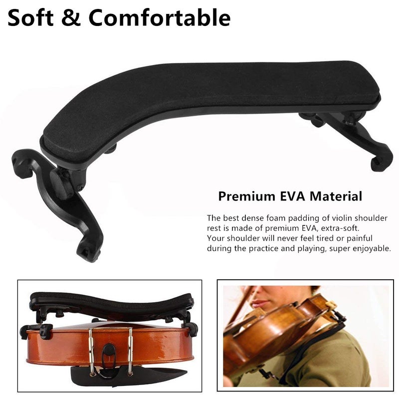 SUEWIO Violin Shoulder Rest for 4/4-3/4 Size, with Collapsible and Height Adjustable Feet, Including a Violin Practice Mute - Image 4