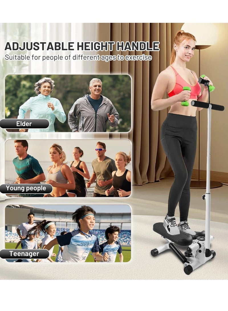 XiuWoo Adjustable Height Stair Stepper with Resistance Bands and LCD Monitor - 330 lb Capacity, Handlebar and Phone Stand for Home Workouts  - Image 5