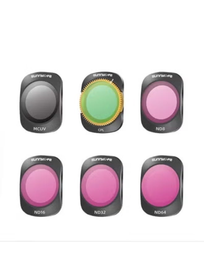 سني لايف sunnylife osmo pocket3 الثانية مجموعة فلتر ، تنطبق على dji osmo جيب 3 الخالق كومبو ، المغناطيسي 6 أكياس 3 مرشحات ( CPL / الأشعة فوق البنفسجية / nd8 nd16 nd32 nd64 / / 1.5 غ الألومنيوم ) - Image 2
