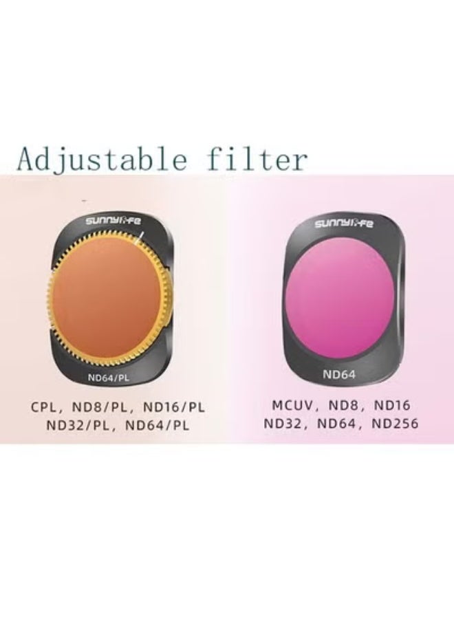 سني لايف sunnylife osmo pocket3 الثانية مجموعة فلتر ، تنطبق على dji osmo جيب 3 الخالق كومبو ، المغناطيسي 6 أكياس 3 مرشحات ( CPL / الأشعة فوق البنفسجية / nd8 nd16 nd32 nd64 / / 1.5 غ الألومنيوم ) - Image 4