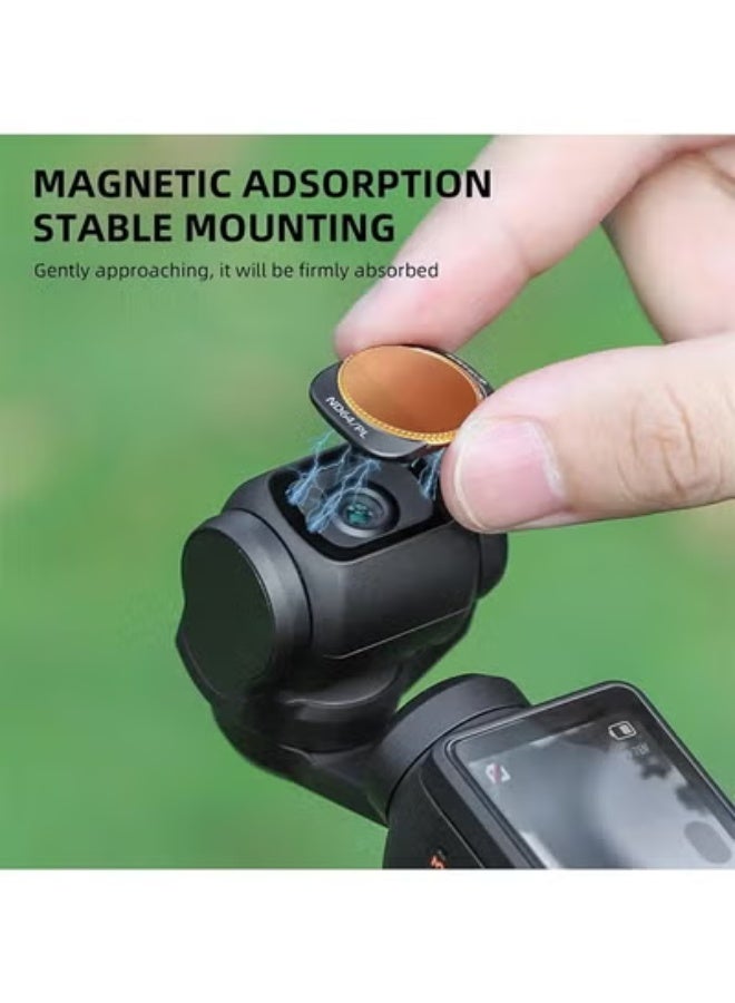 سني لايف sunnylife osmo pocket3 الثانية مجموعة فلتر ، تنطبق على dji osmo جيب 3 الخالق كومبو ، المغناطيسي 6 أكياس 3 مرشحات ( CPL / الأشعة فوق البنفسجية / nd8 nd16 nd32 nd64 / / 1.5 غ الألومنيوم ) - Image 5