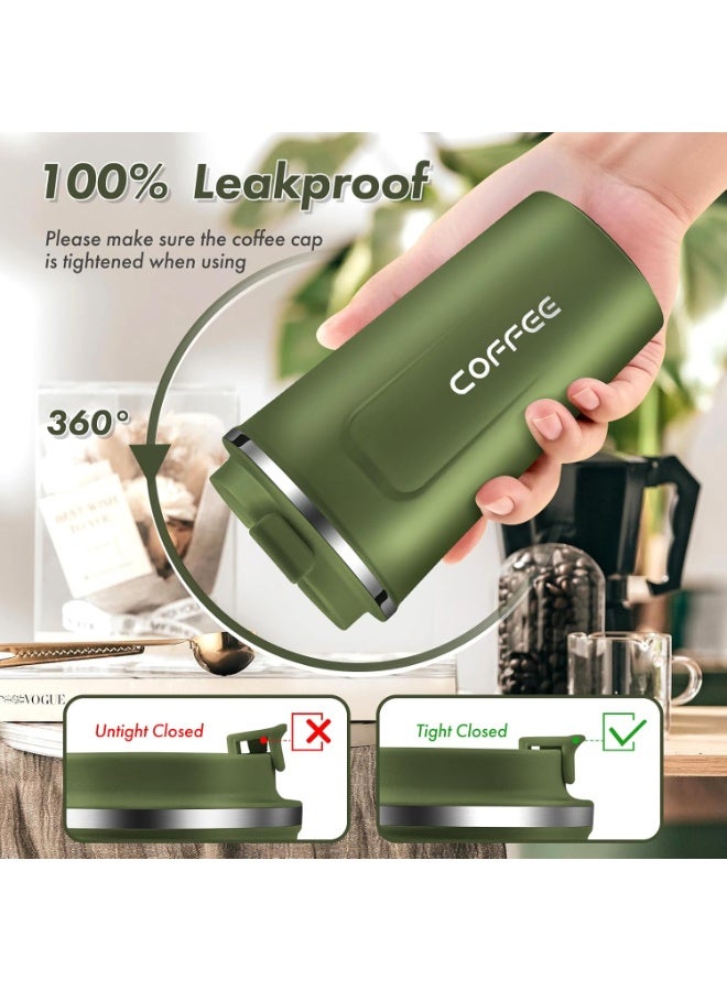 كوب ترمس حراري من الفولاذ المقاوم للصدأ باللون الأخضر - Image 2