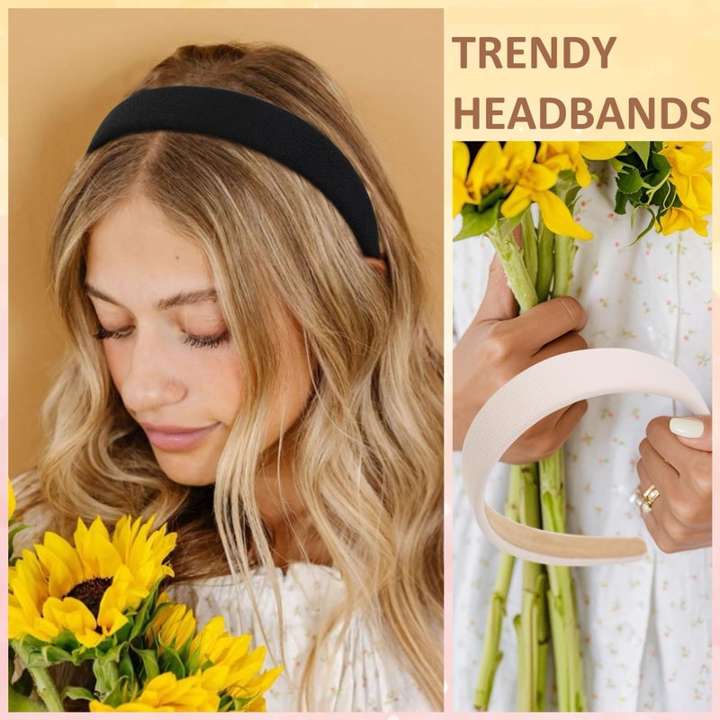 TERSE Headbands for Women Trendy Non Slip Headband for Girls Long Short Hair, Cute Ribbed Women Headbands Elastic Hair Bands Fashion Hard Head Band Accessories 1 Inch - Image 3