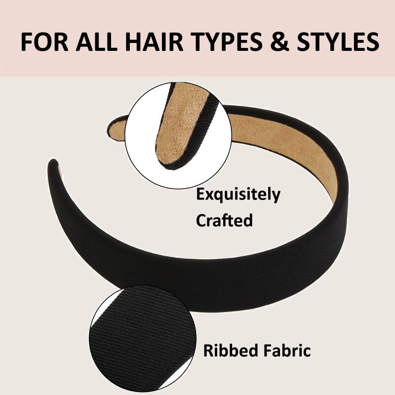 TERSE Headbands for Women Trendy Non Slip Headband for Girls Long Short Hair, Cute Ribbed Women Headbands Elastic Hair Bands Fashion Hard Head Band Accessories 1 Inch - Image 5