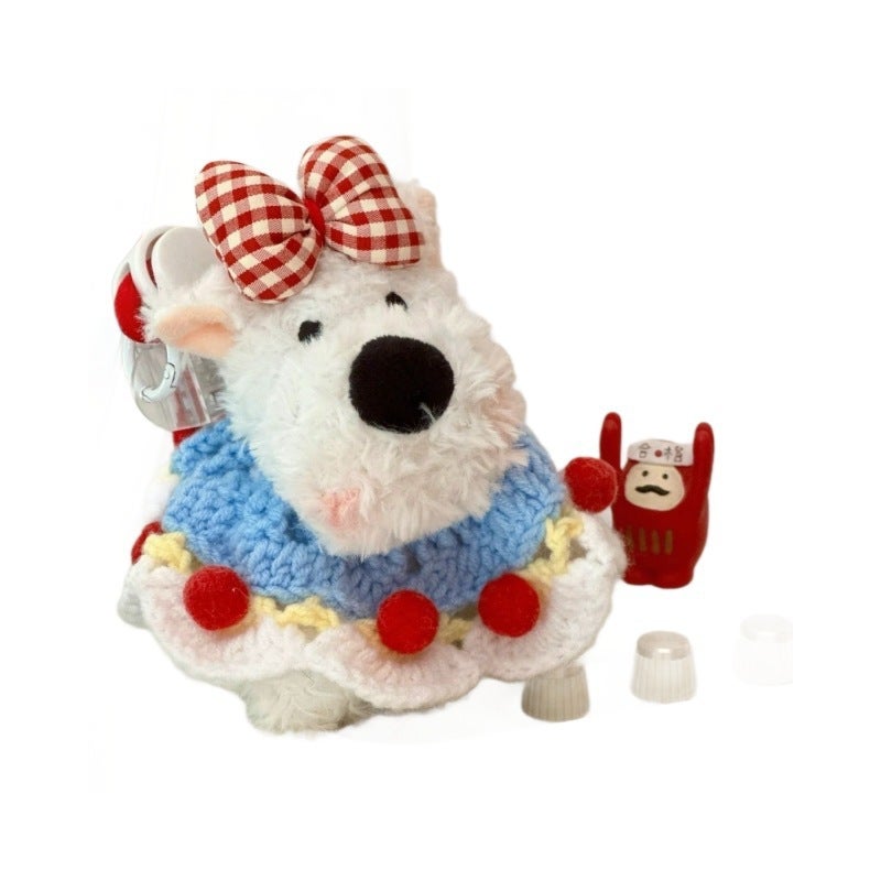 West Highland White Terrier Plush Keychain Doll Creative Toy Dressed Up Dog - Image 5