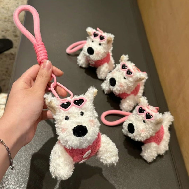 West Highland White Terrier Plush Keychain Doll Creative Toy Dressed Up Dog - Image 1