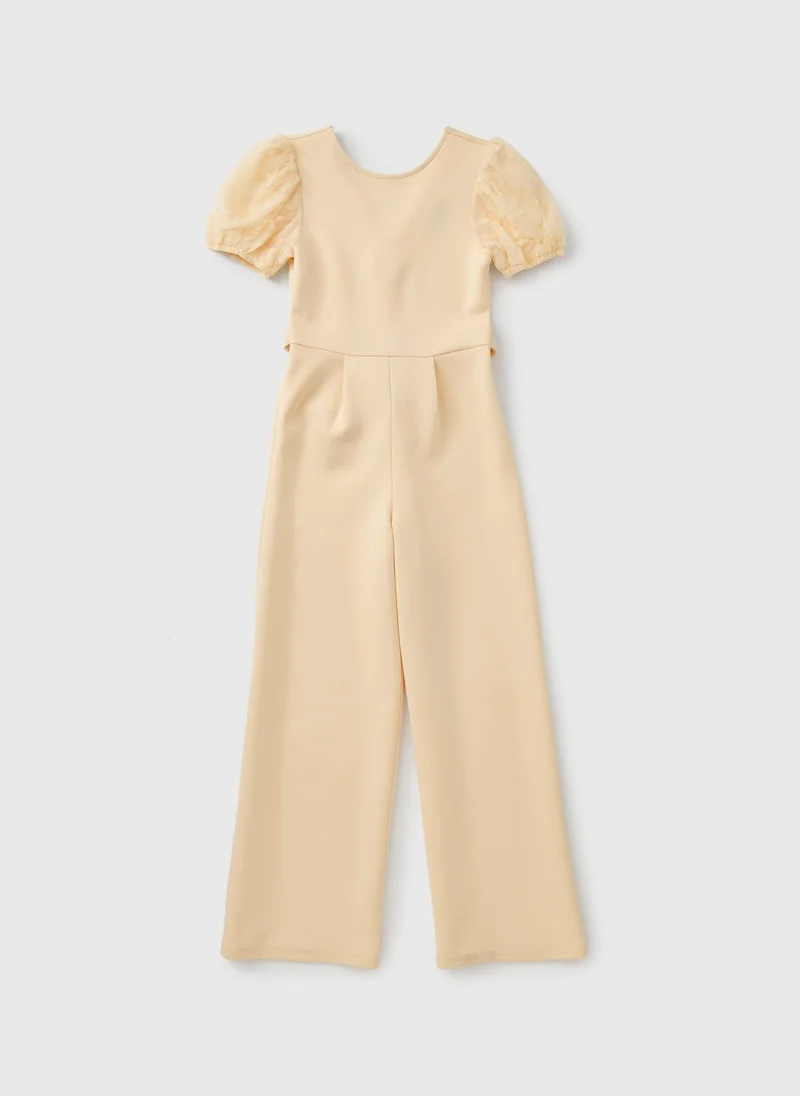 Matalan Girls Yellow Puff Sleeve Jumpsuit