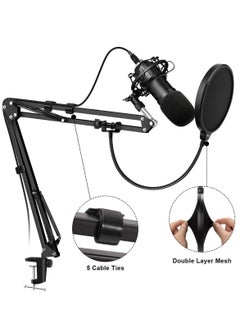 Microphone Arm, Adjustable Microphone Stand with 3/8" 5/8" Adapter, Versatility Microphone Clip for Blue Yeti, HyperX QuadCast, Snowball, for Live Broadcasting, Recording, Singing - pzsku/ZCD431CEDF109CAC2A1BCZ/45/_/1733735673/6c51d76b-d171-4e4c-b2e0-42aa2baeed4d