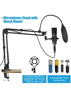 Microphone Arm, Adjustable Microphone Stand with 3/8" 5/8" Adapter, Versatility Microphone Clip for Blue Yeti, HyperX QuadCast, Snowball, for Live Broadcasting, Recording, Singing - pzsku/ZCD431CEDF109CAC2A1BCZ/45/_/1733735690/06a03910-3a5d-490a-a236-230d84fb452a