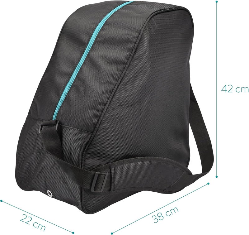 Navaris Navaris Universal Ski Boot Bag  Outdoor Skiing Shoe and Helmet Bag for Ski Boots and Snowboard Boots for Men and Women  One Size Black and Teal - Image 4