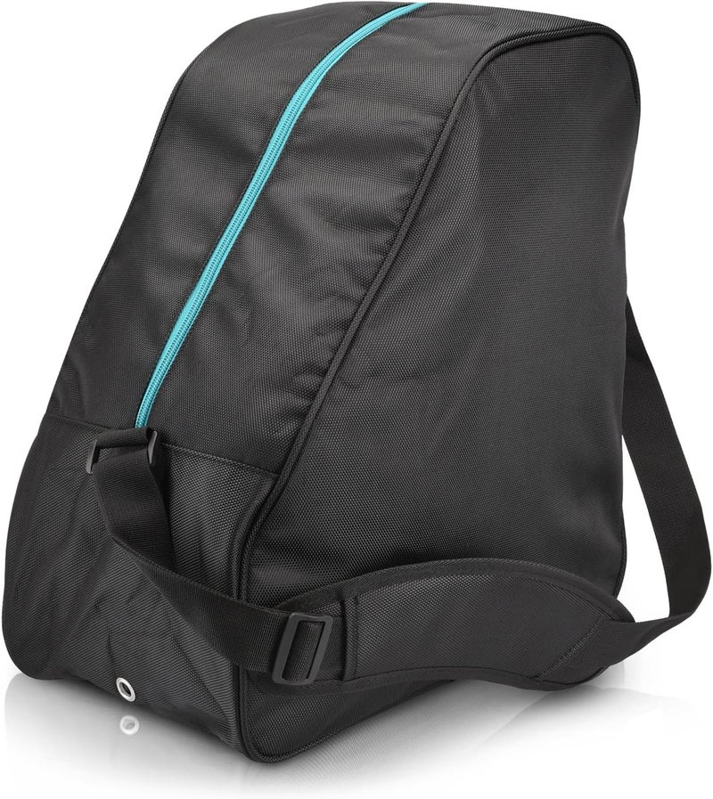 Navaris Navaris Universal Ski Boot Bag  Outdoor Skiing Shoe and Helmet Bag for Ski Boots and Snowboard Boots for Men and Women  One Size Black and Teal - Image 5