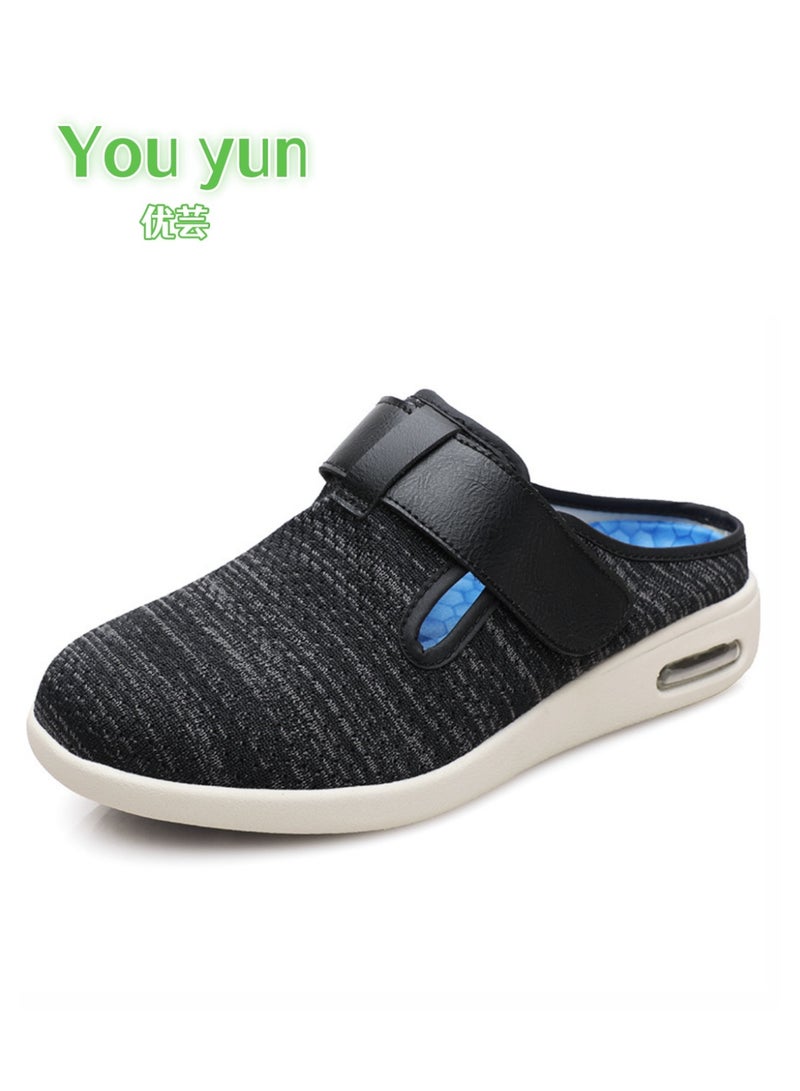 السحب نعال يو يون للجنسين لمرضى السكري، بعرض إضافي، مع إغلاق قابل للتعديل، تُناسب حالات الوذمة الأخمصية، والتهاب اللفافة الأخمصية، والتهاب المفاصل، وتورم القدمين. - Image 1