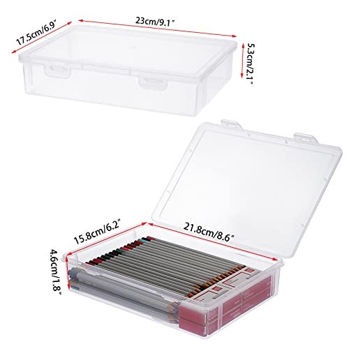 BTSKY Clear Plastic Storage Box with Flap Lid, Multipurpose Craft Organizers and Storage Box Art Supply Storage Organizer Plastic Sewing Box for Beads Pencils Notebooks, 2 Pack Small - Image 4