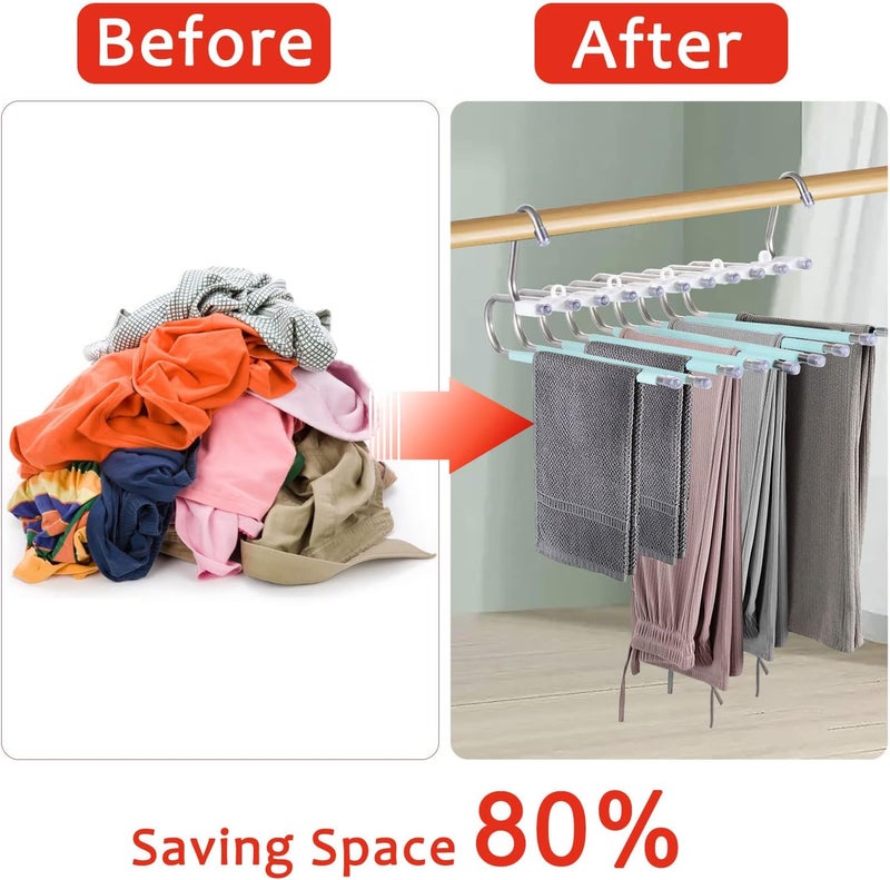 Space Saving Pants Hangers - 2 Pack Clothes Organizer for Closet - Image 4