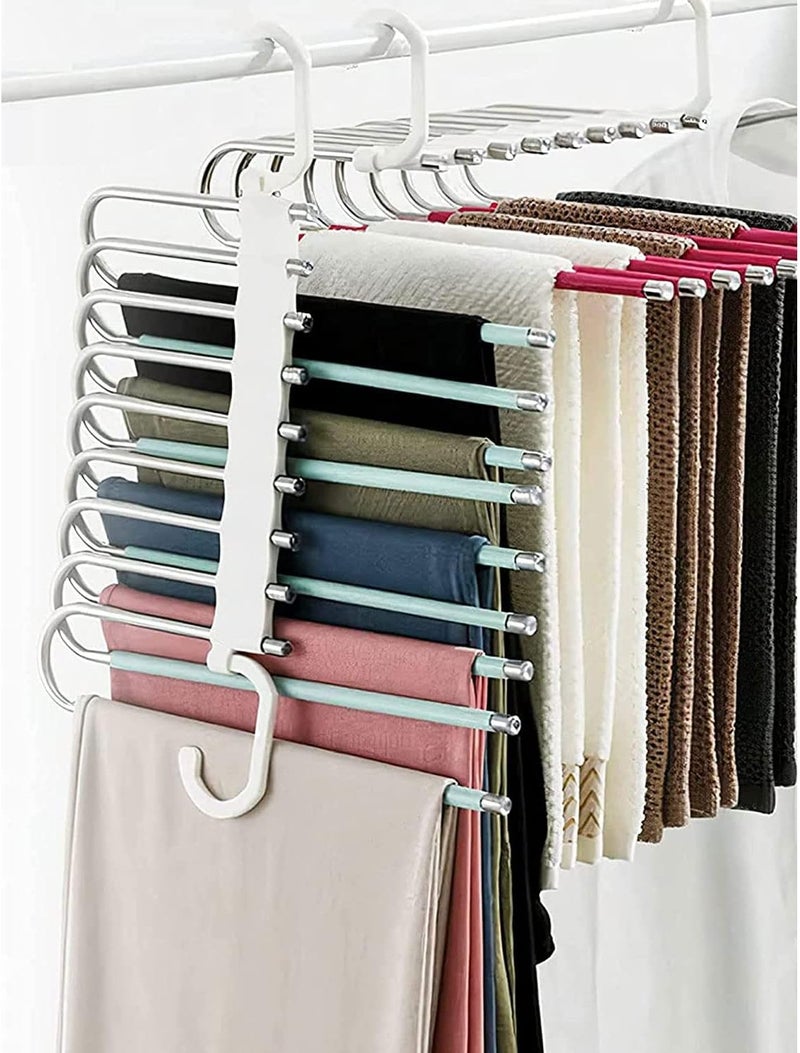 Space Saving Pants Hangers - 2 Pack Clothes Organizer for Closet - Image 1