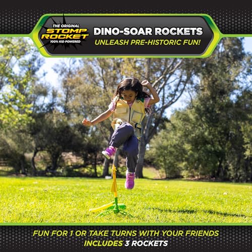 Stomp Rocket DinoSoar Rocket Launcher for Kids 3 DinosaurThemed Rockets Fun Backyard Outdoor Fun Toy Gift for Boys Girls STEM Soft Foam Blaster Set Ages 3 Up - Image 5