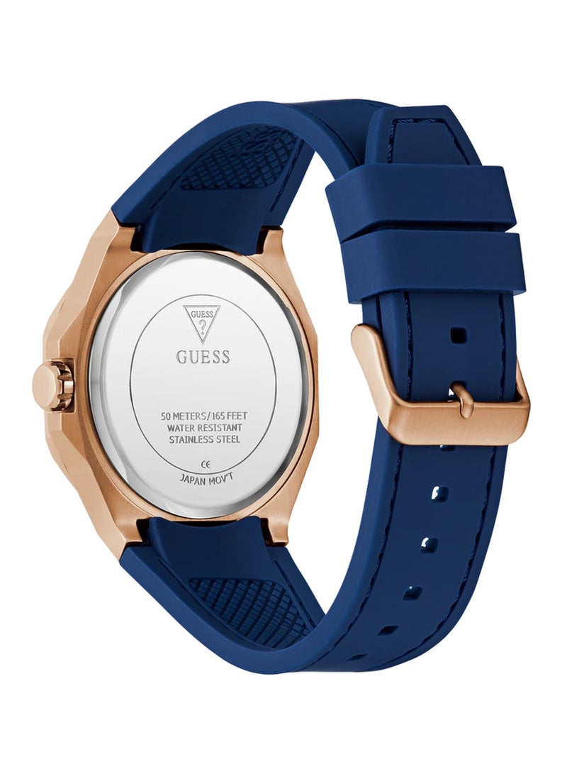 GUESS Men's Emperor Analog Quartz Blue Silicone Watch GW0850G3 - 42mm - Image 3