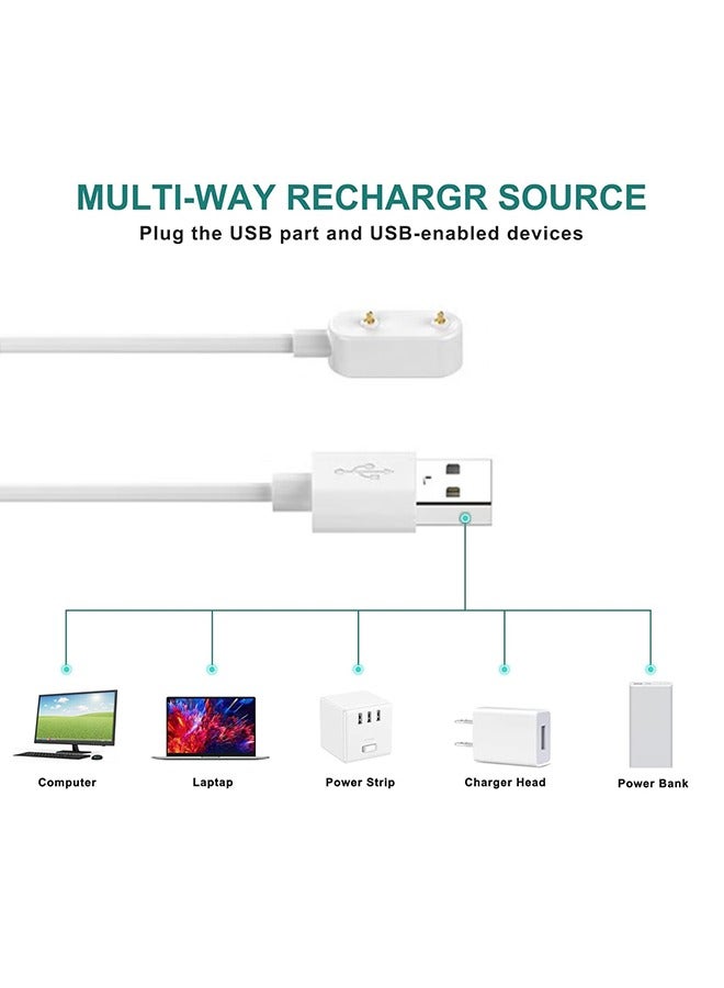 Ocean USB Magnetic Charger for Huawei Watch Fit, Compatible with Huawei Watch 6/7/8/9, Honor 6/7/8/9 Smartwatch, Smart Watch Dock Charger Adapter Magnetic USB Charging Cable Dock Soft Cord 1M (White)  - Image 2