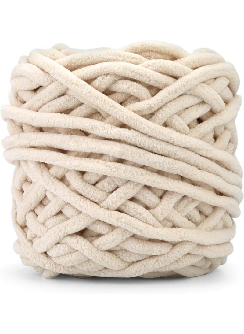 JUE-FISH Chunky Chenille Yarn, Soft Thick Fluffy Yarn for Hand Knitting, Plush Yarn for Crocheting, 43Yds Velvet Crochet Yarn for Making Blankets Weaving DIY Craft - Image 1