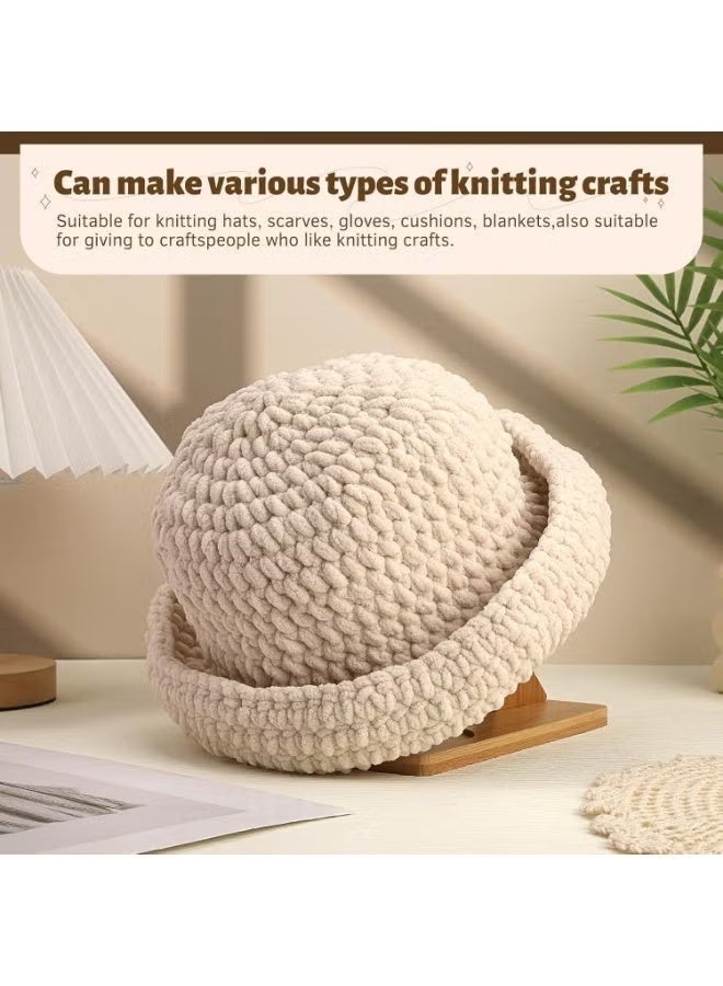 JUE-FISH Chunky Chenille Yarn, Soft Thick Fluffy Yarn for Hand Knitting, Plush Yarn for Crocheting, 43Yds Velvet Crochet Yarn for Making Blankets Weaving DIY Craft - Image 3