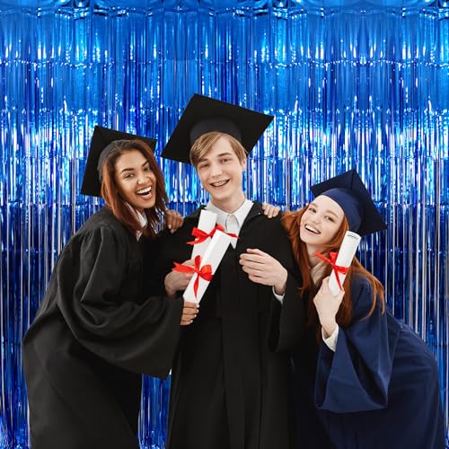 GOER 3.2 ft x 9.8 ft Metallic Tinsel Foil Fringe Curtains Party Photo Backdrop Party Streamers for Birthday,Graduation,New Year Eve Decorations Wedding Decor (Navy Blue,1 Pack) - Image 5