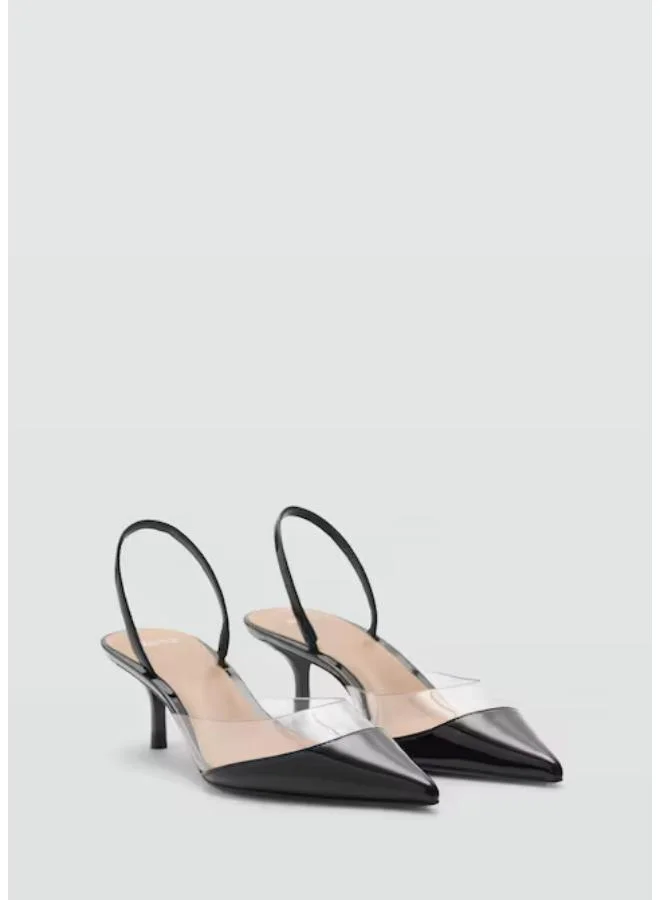 MANGO Heeled Shoes With Vinyl Panel