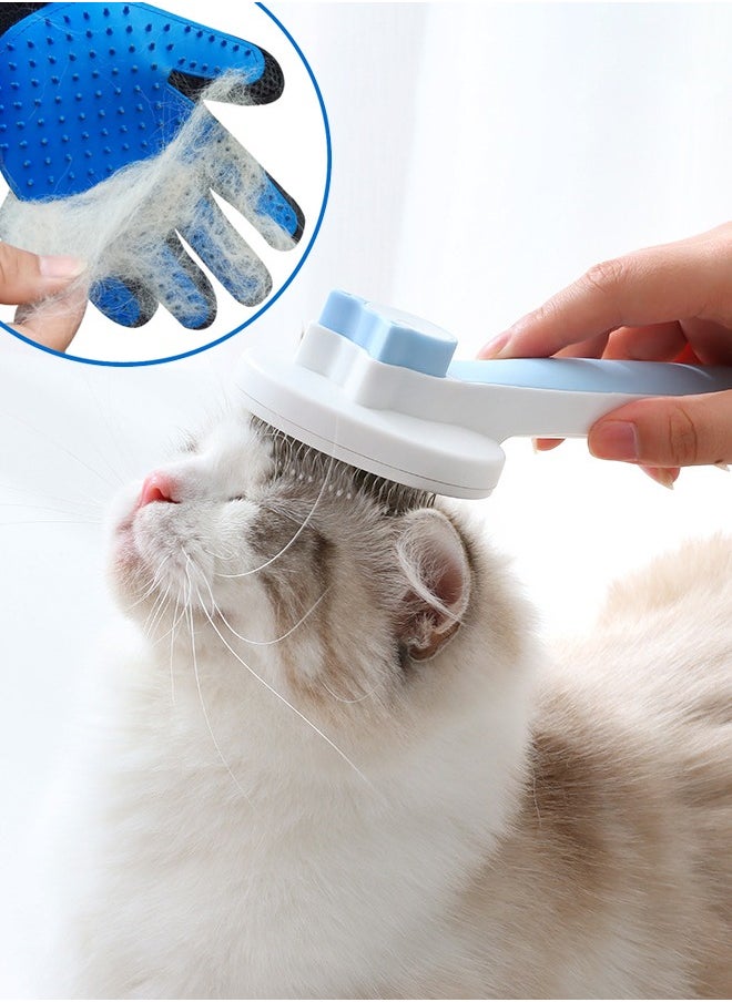 Haidue - 22 PCS Cat Fun Set, Novice Cat Teasing Set, Including 1 Cat Scratching Board, 1 Comb, 1 Comb Glove, 2 Catnip , 1 Cat Teasing Stick, 4 Mice, 1 Laser Pointer, 6 Balls, 1 Collar and 4 Cat Springs (Random Color) - Image 1