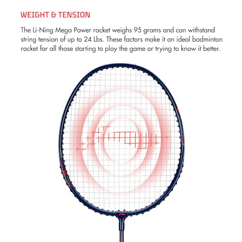 Li-Ning Mega Power 9 - (Strung) Aluminum Badminton Racket With Full Cover( Black / Gold, Pack of 1) - Image 4