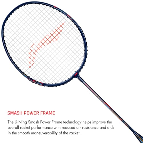 Li-Ning Mega Power 9 - (Strung) Aluminum Badminton Racket With Full Cover( Black / Gold, Pack of 1) - Image 2