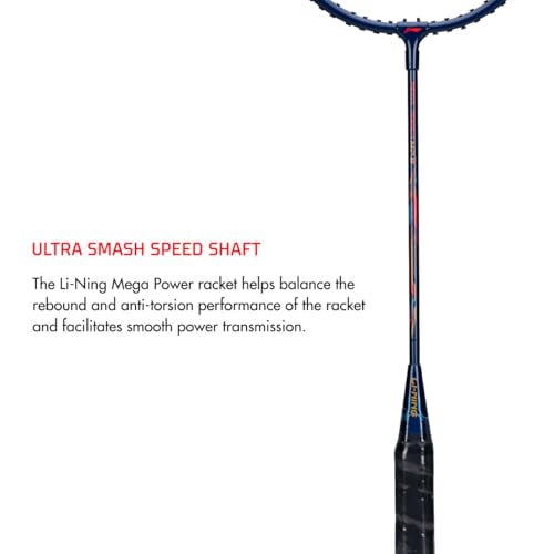 Li-Ning Mega Power 9 - (Strung) Aluminum Badminton Racket With Full Cover( Black / Gold, Pack of 1) - Image 3