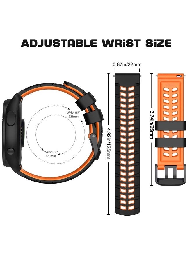 ISABAKE Compatible with Garmin Vivoactive 4/Venu 2/Forerunner 255 265 Bands,Silicone Strap Sport Wristband for Samsung Galaxy Watch 3 45mm/Galaxy Watch 46mm/Gear S3 Frontier Watch Band - Image 4