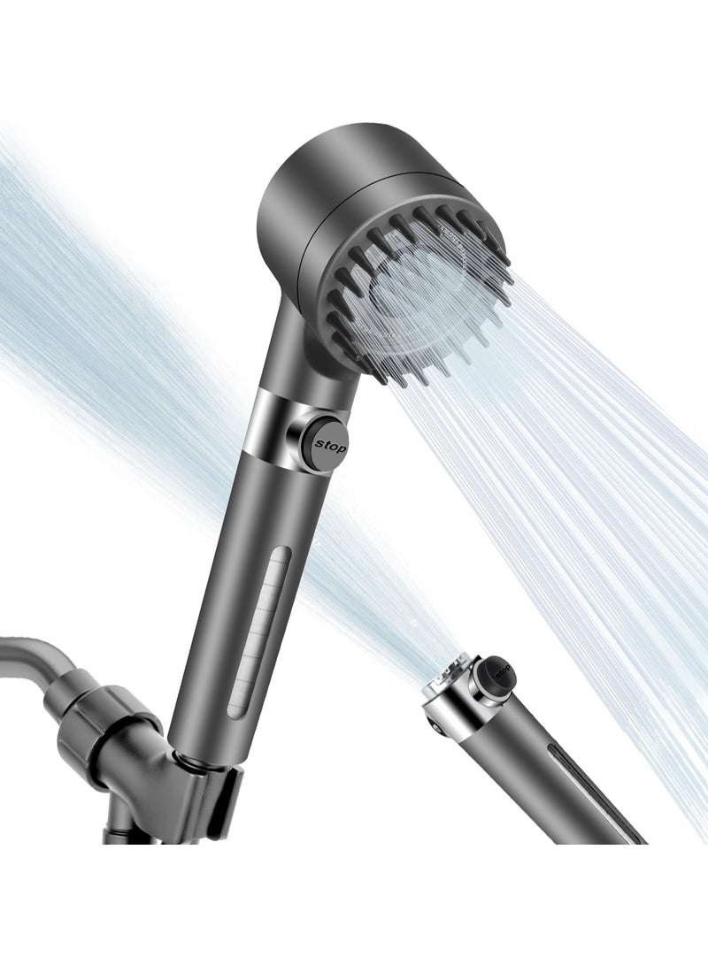 ABJ Shower Head with Handheld – High-Pressure, High-Flow Showerhead for Low Water Pressure, Includes 60" Hose, Bracket, and Rubber Washers. - Image 2