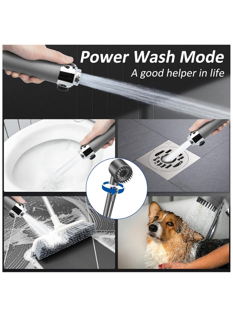 ABJ Shower Head with Handheld – High-Pressure, High-Flow Showerhead for Low Water Pressure, Includes 60" Hose, Bracket, and Rubber Washers. - Image 5