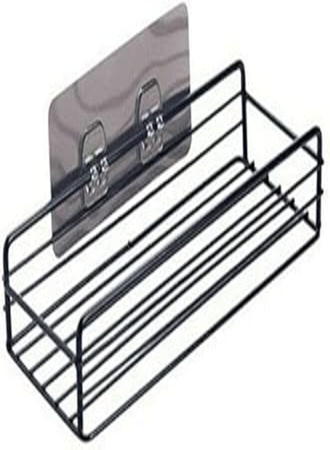 Shower Wall Shelf Punch Free Shower Shelf Storage Suction Basket Storage Rack Kitchen Bathroom Accessories (Color : Black) 