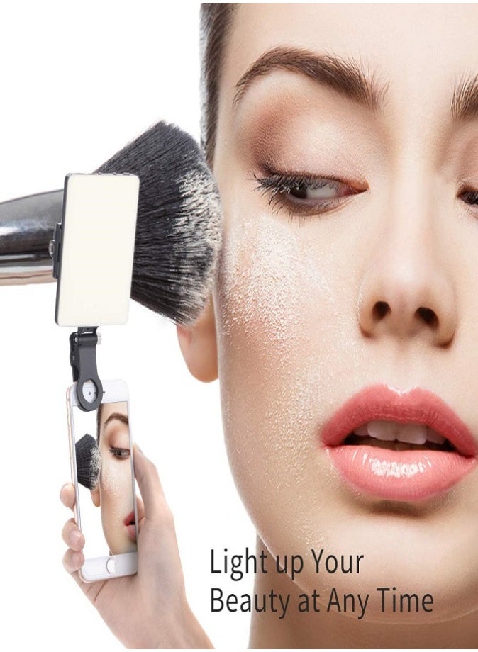 LIVVY 60 LED Rechargeable Mobile Phone LED Light, Clip Fill Light, Front & Back Phone Mount, 3 Adjustable Modes, Portable Video Conference Lighting, Makeup Light, TikTok Light, Selfie Light, Vlog Lighting, Phone Light, Tablet Light, Laptop Light, 2000mAh Battery - Image 2