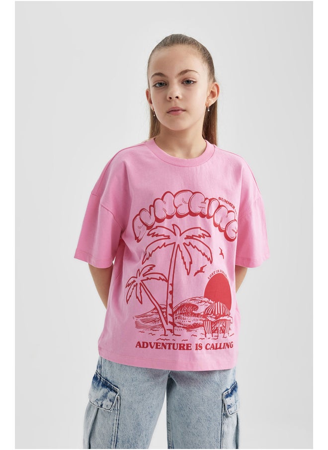 DeFacto - Girl Oversize Fit Knitted Short Sleeve Body - Image 1