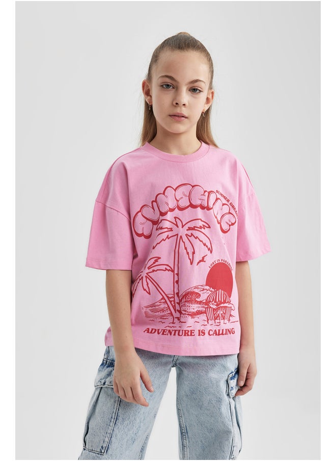 DeFacto - Girl Oversize Fit Knitted Short Sleeve Body - Image 1
