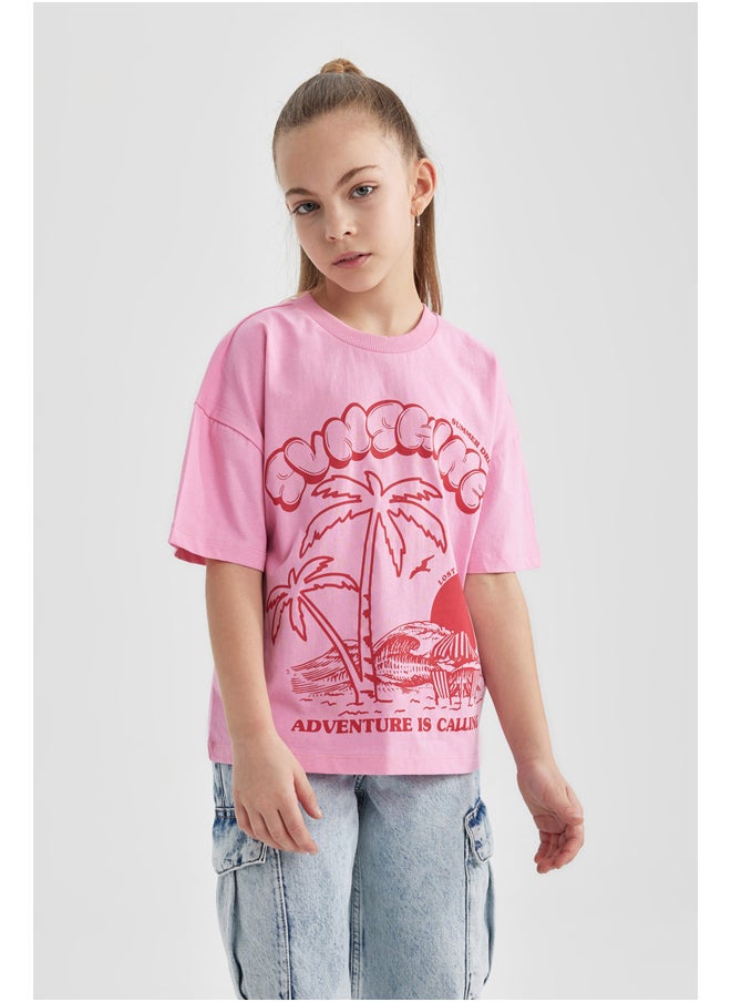DeFacto - Girl Oversize Fit Knitted Short Sleeve Body - Image 1