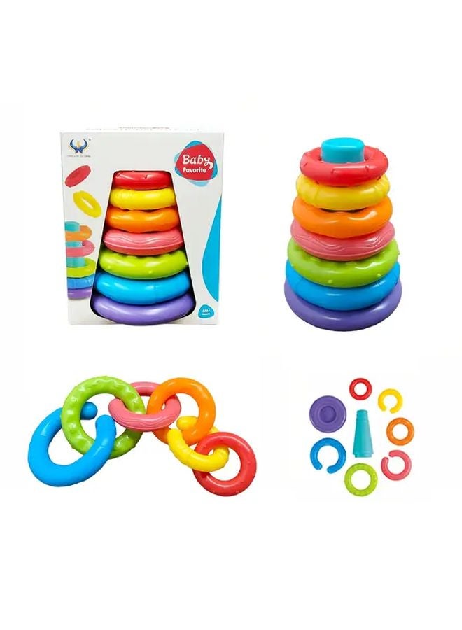 Colorful Stacking Ring Educational Toy Model 628 38 For Fine Motor Skills And Hand Eye Coordination - Image 1