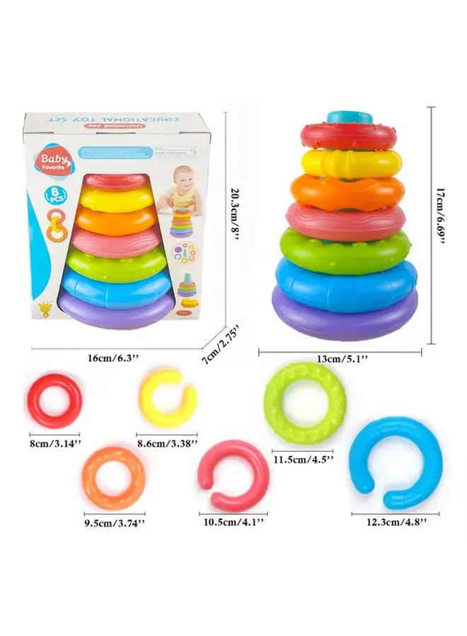 Colorful Stacking Ring Educational Toy Model 628 38 For Fine Motor Skills And Hand Eye Coordination - Image 3