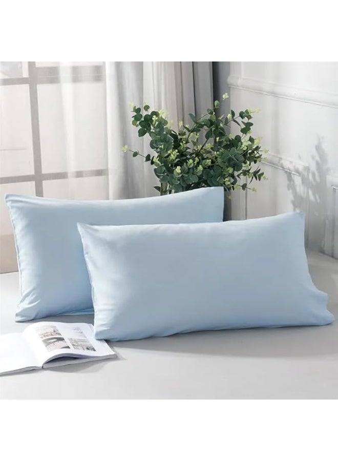 سيزنز غطاء وسادة فاخر بلون واحد من QBED، ناعم ومضاد للحساسية، للنوم الجيد (حليبي)