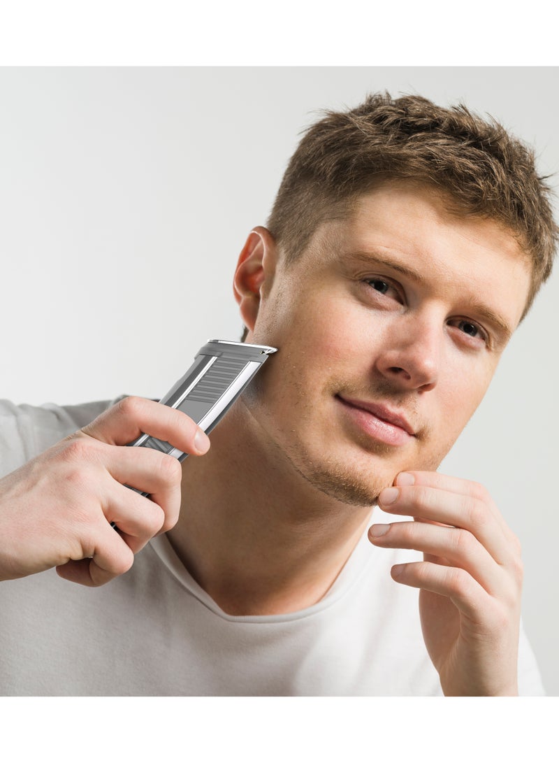 Lifestyle 14-IN-1 Trimming & Grooming Kit with Length Customization & Stainless-Steel Blades / Hair Clippers for Hair Cutting / 90Min Working Time / Cord & Cordless Use / USB-C Charging Port / 600 mAh Rechargeable Battery / IPX6 Water Resistant - Silver