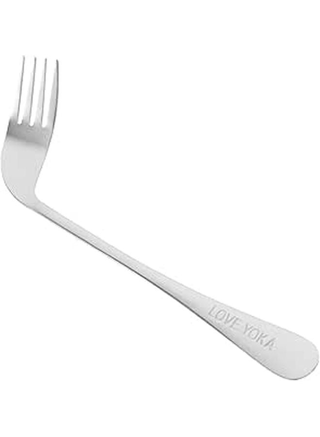 Angled Feeding Fork for Seniors Ergonomic Handle Self Eating Utensil for Elderly Patients - Image 1