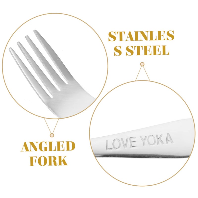 Angled Feeding Fork for Seniors Ergonomic Handle Self Eating Utensil for Elderly Patients - Image 4